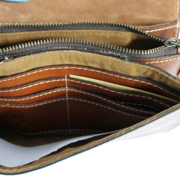 Patricia Nash Heritage Collection Tan Leather Flap Chain Small Crossbody Bag - Picture 8 of 8